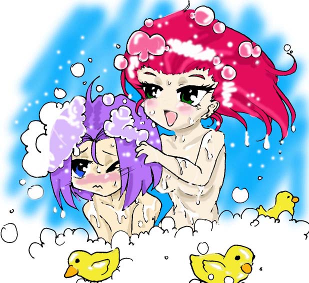Jessie gives James a bath by Vampirecuttlefish
