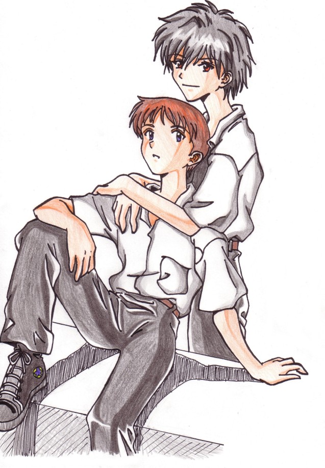 Shinji and Kaworu ^.^ by Vampirella