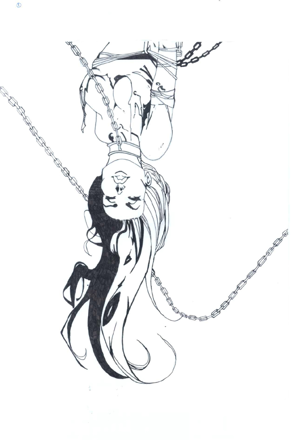 Hanging girl on chains by Vayonu