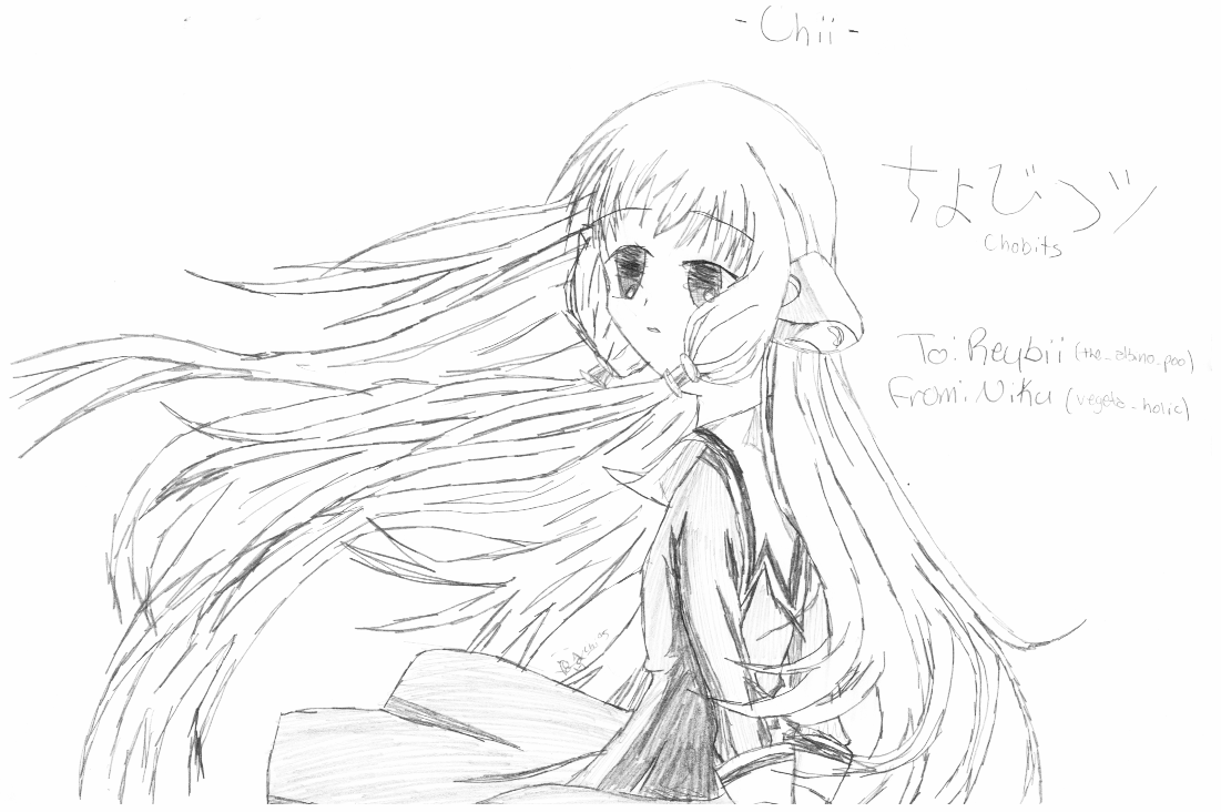 Chii, blowing in the wind. =+Chobits+= by VegetaHolic