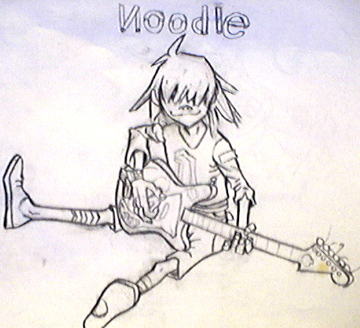 Noodle playing gutar by Verdoth