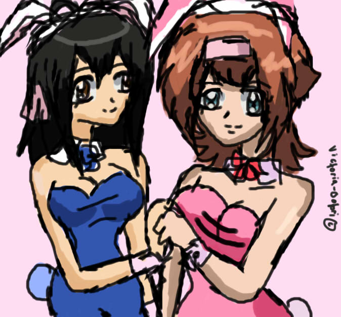 Happy Easter from Victoria and Madoka by Victoria-Ootori