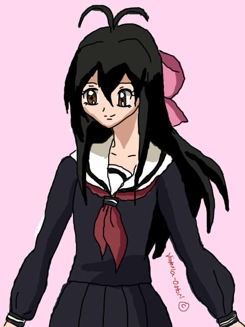 Victoria in her Japanese school uniform by Victoria-Ootori