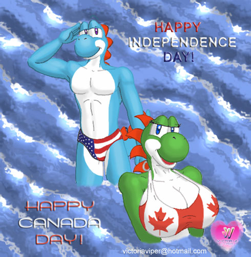 Canada Day/Independence Day - Yoshi Swimsuit Editi by VictoriaViper