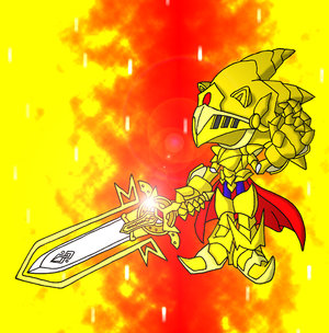 Golden Armor Sonic by Victormaurell