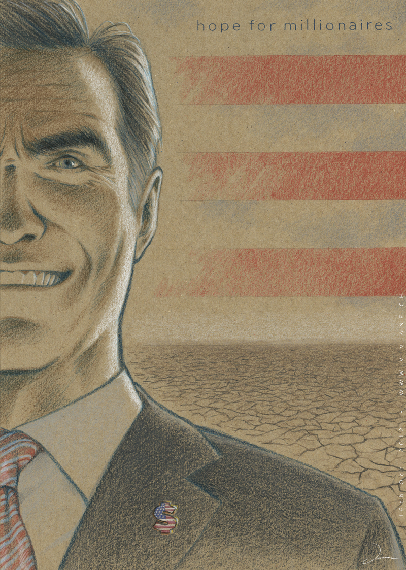 Mitt Romney - hope for millionaires by Viviane