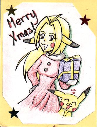 Merry X-mas from Pikachu by Vulpixi_Misa