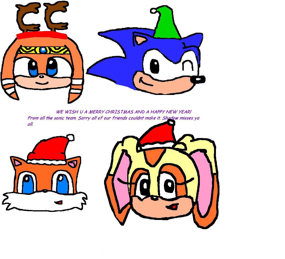 Merry Christmas! Sonic and co by vaporeon134
