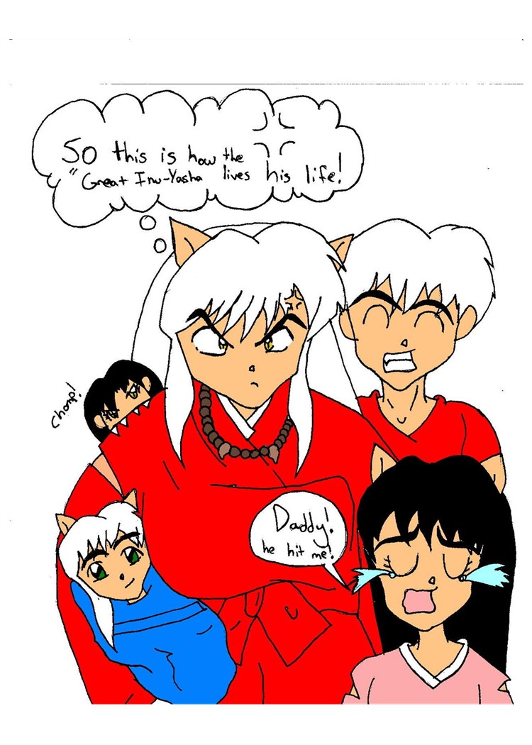 Inu and the kids by vash_and_wolfwood