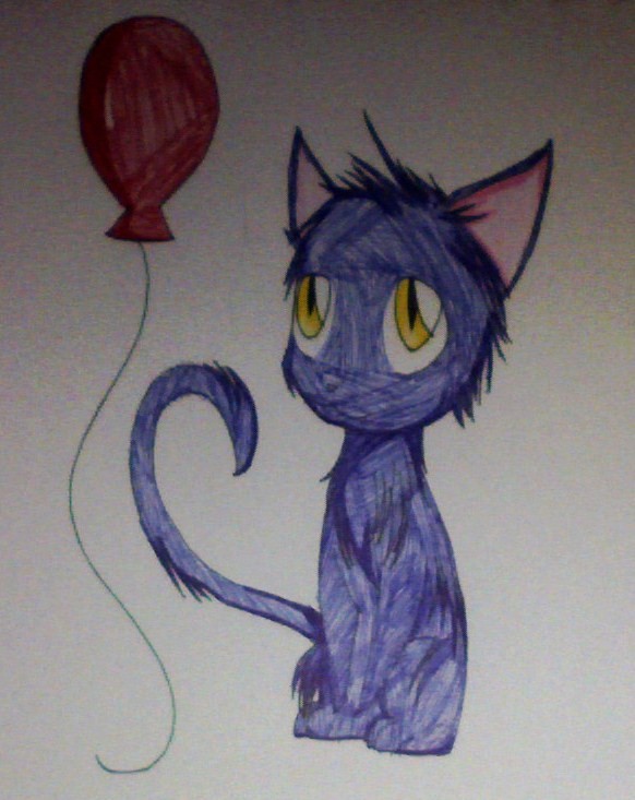 Cat With A Balloon by velagirls10
