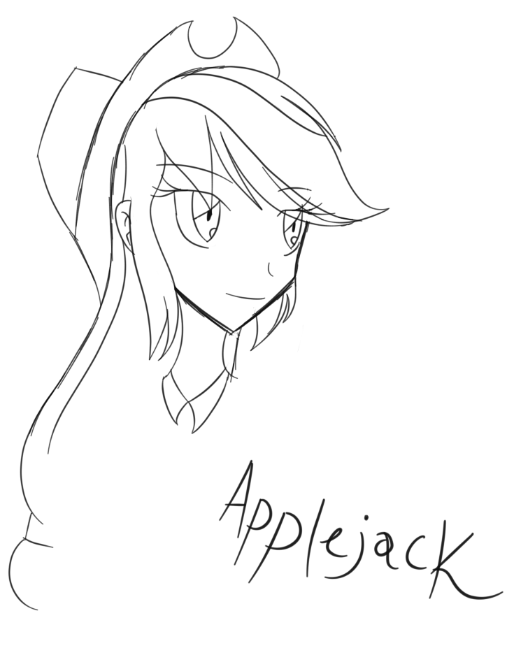 Applejack (lineart) by velagirls10