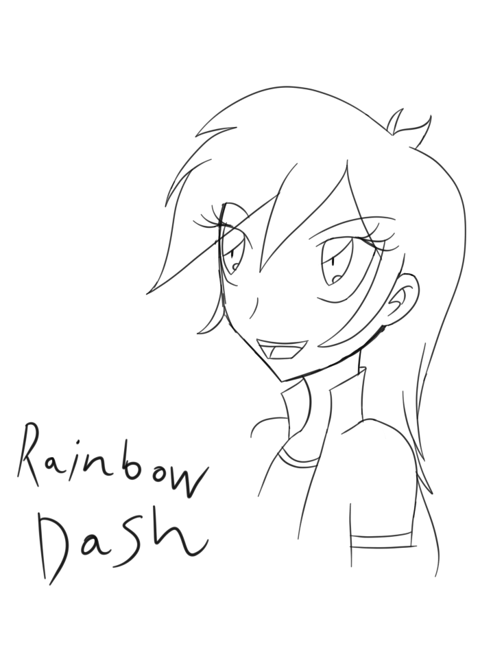 Rainbow Dash (lineart) by velagirls10