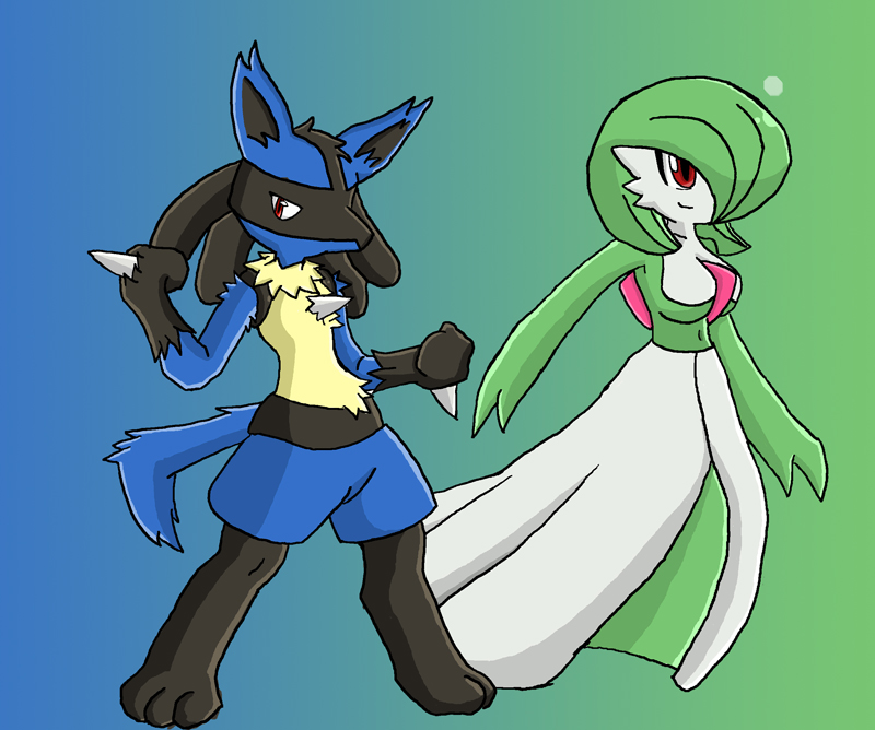 Lucario and gardevoir by vgkitties