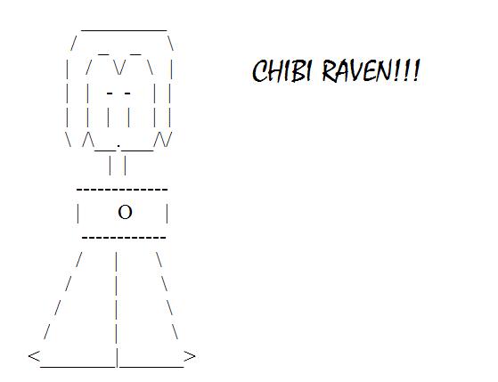 a chibi ASCII raven!! soo cute! by videogamerx