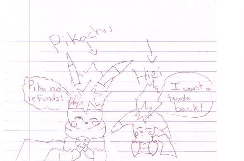 Pikachu and Hiei by Watashi_Yume_No_Kurama