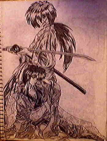 Kenshin + Kaoru posing by WaterGoddess