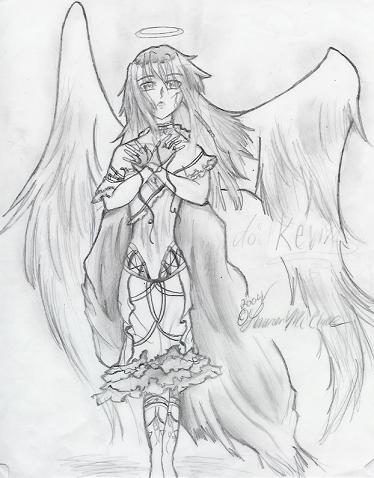Hopeful Angel (sketch) by WaterNeko_Goddess
