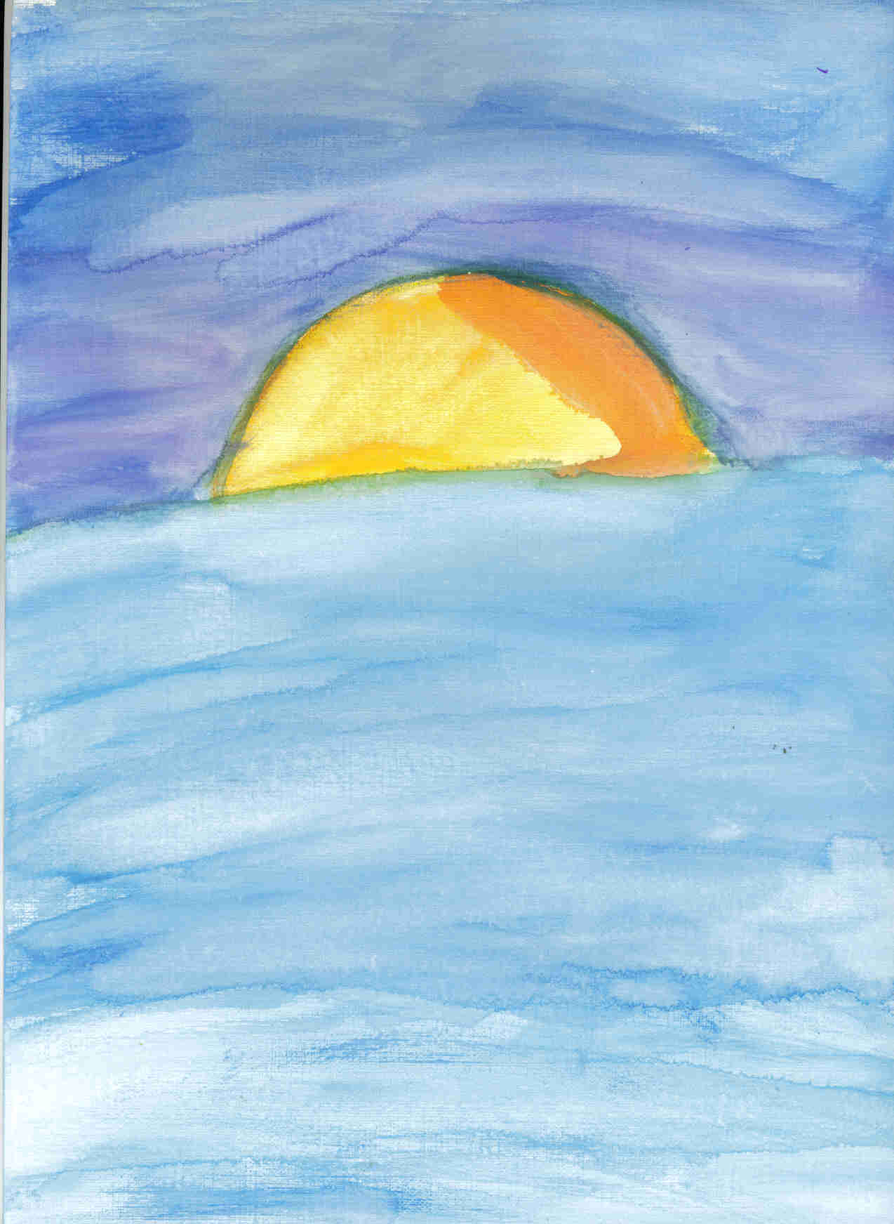Watercolor Seascape by Weevil_Underwood