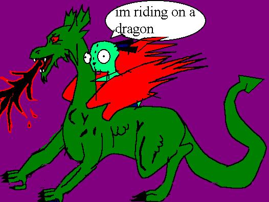 Gir riding on a dragon by Weirdopunkwolf