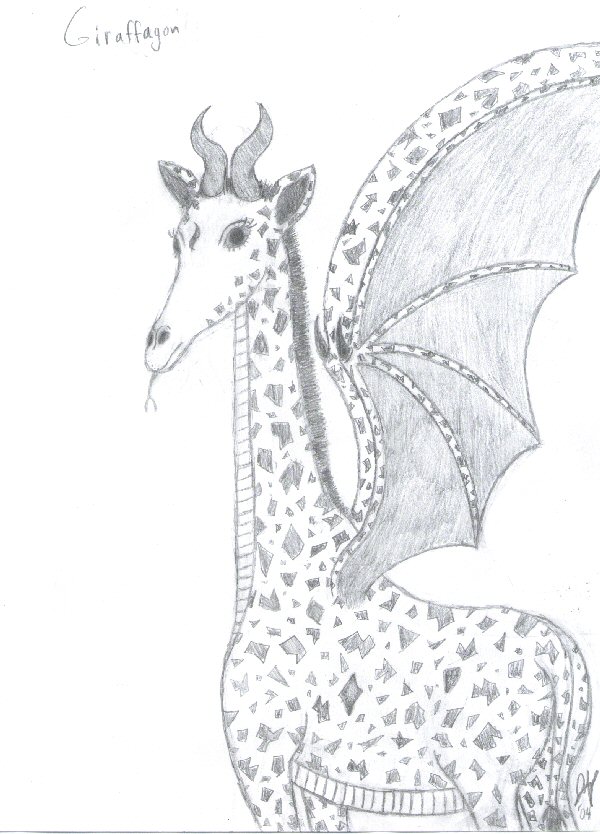 Giraffagon (giraffe-dragon) by WhatsHerFace