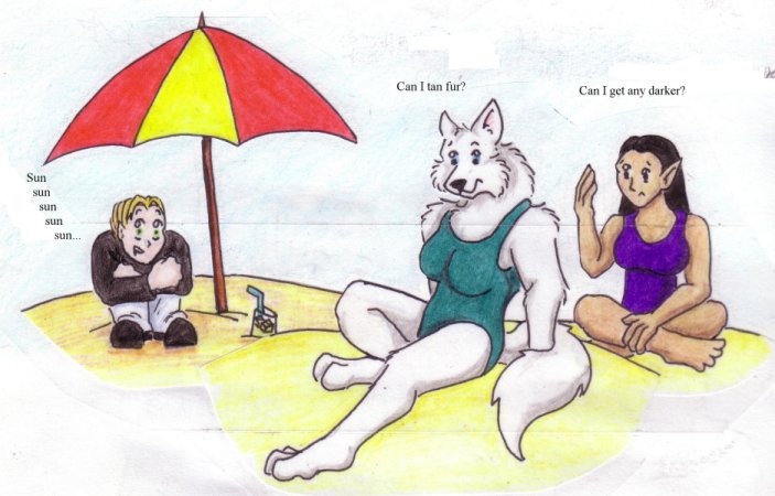 Trouble at the beach by WhiteWolf
