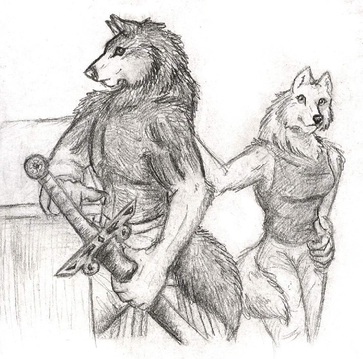 Me and G sketch by WhiteWolf