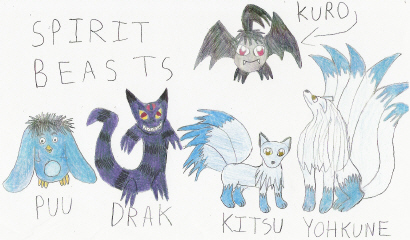 Spirit Beast *blue Kitsu* by Wild-Card-KKC