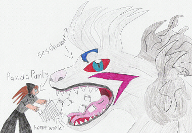 Sesshomaru ate my homwork!!! *for PandaPants* by Wild-Card-KKC