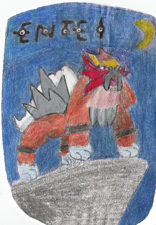 Entei and the Unown by Wild-Card-KKC