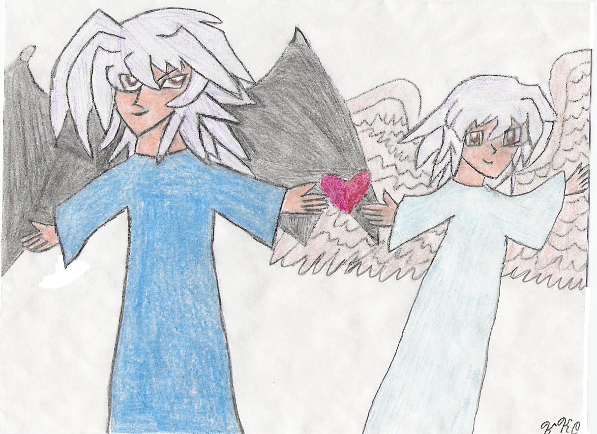 Bakura & Yami Bakura as Change of Heart  Angels by Wild-Card-KKC