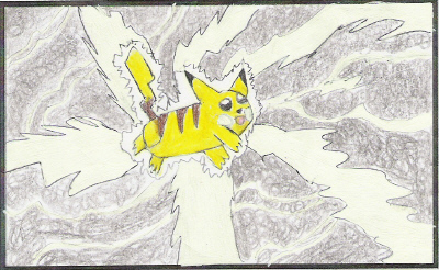 Pikachu using thunder by Wild-Card-KKC
