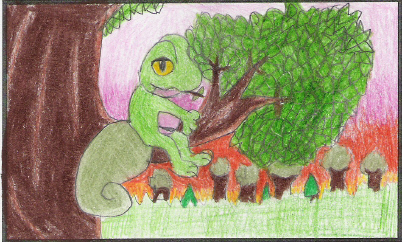 Treeko in a tree by Wild-Card-KKC