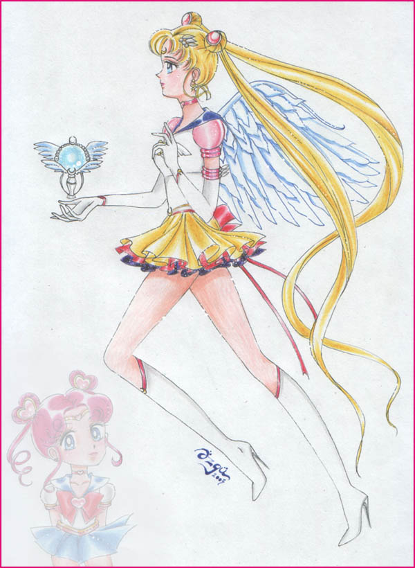 *Eternal* Sailor Moon and Chibi Chibi by WindraceR
