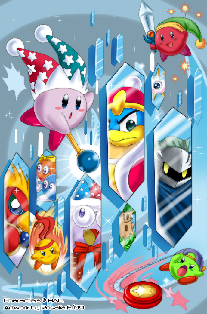 Kirby and the mirrors by WingedGirl