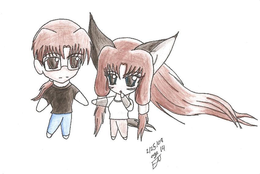 Me and BabyTy in chibi by WinterRose19