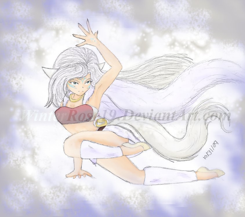 Snow Wolf Girl. by WinterRose19