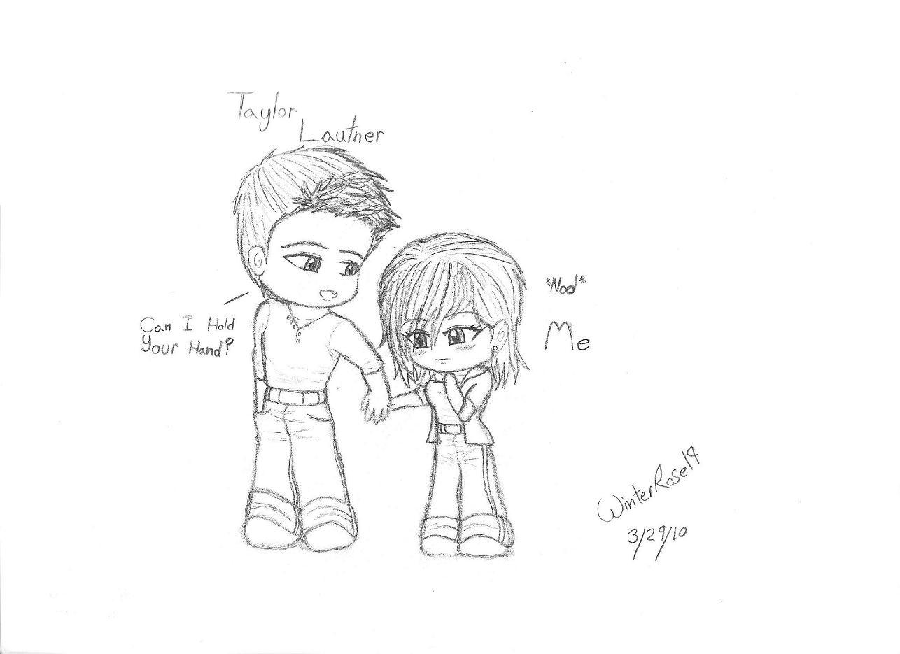 Me and Taylor Lautner sketch by WinterRose19