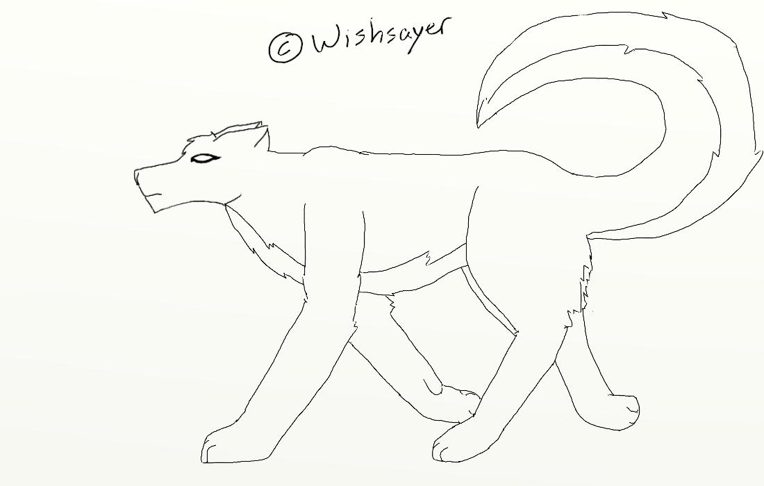 wolf running line art by Wishsayer
