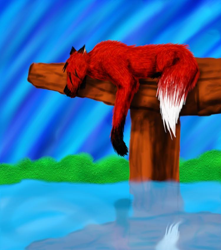 a fox on a dock by Wishsayer