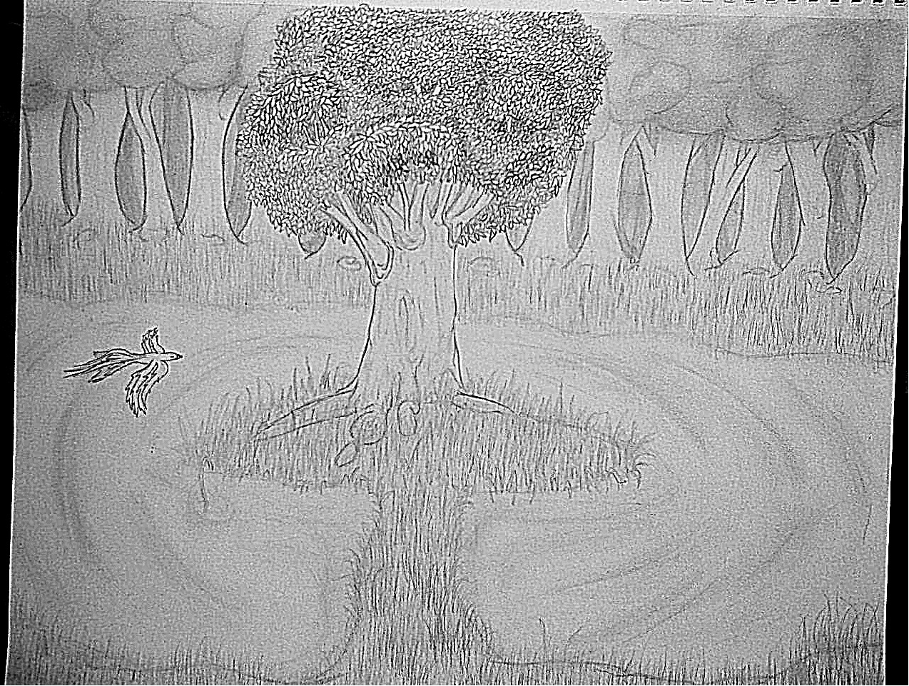 all done! the tree in a lake by Wishsayer