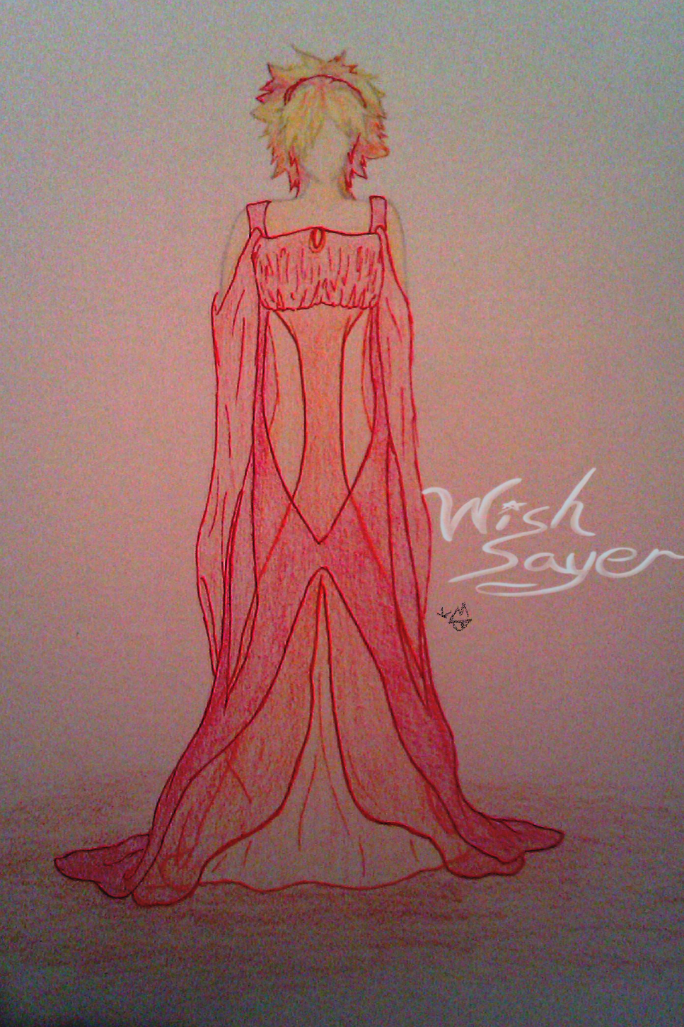 red dress(pencil) by Wishsayer