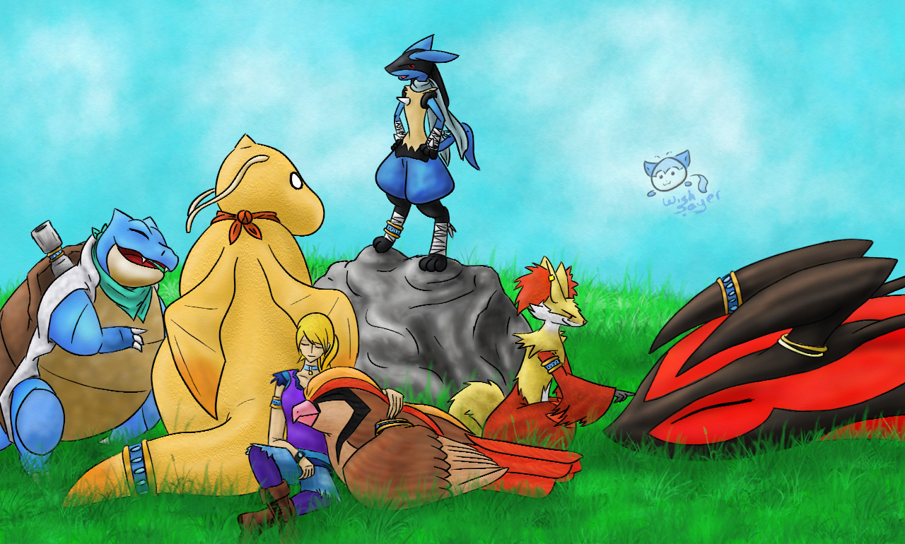 Me and my Pokemon team by Wishsayer