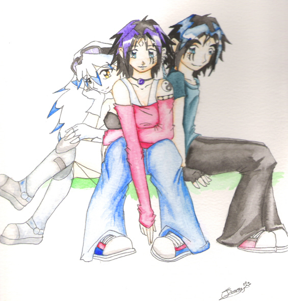 Tanni, Rowan and Kira by WolfBlue