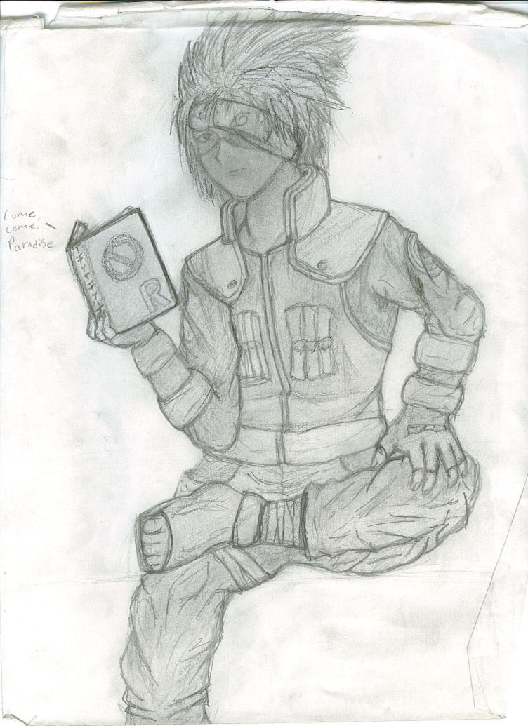 Kakashi reading 'Come come Paradise' by WolfRider