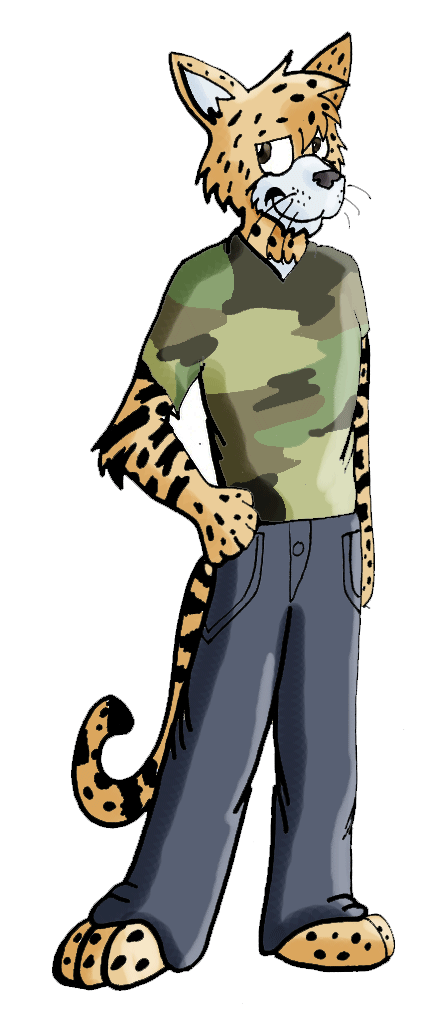 Lucas the Serval by Wolfeh