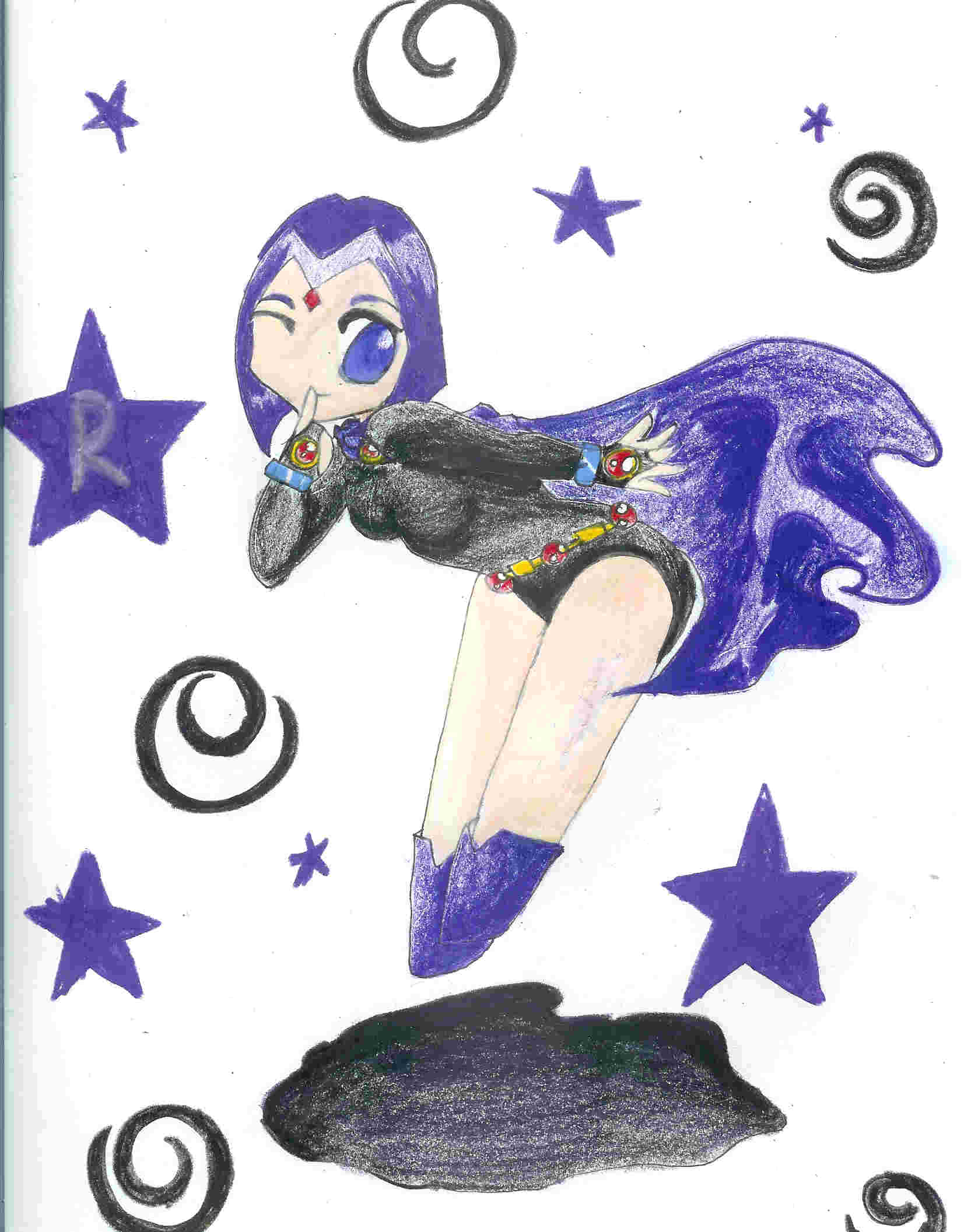 Chibi Raven(for YukinaObbsessionist) by WolfenSerenity