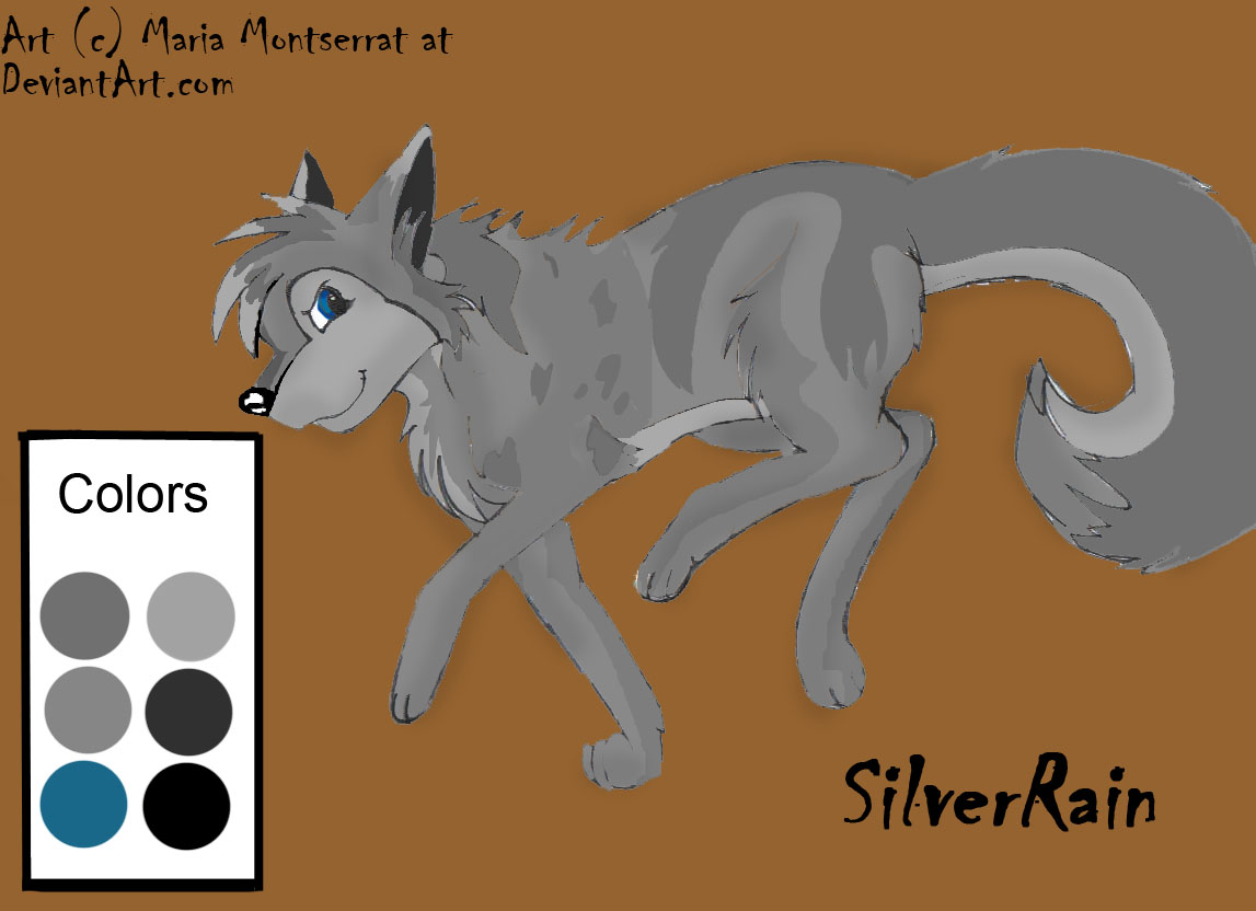 SilverRain character sheet by WolfieKitsune