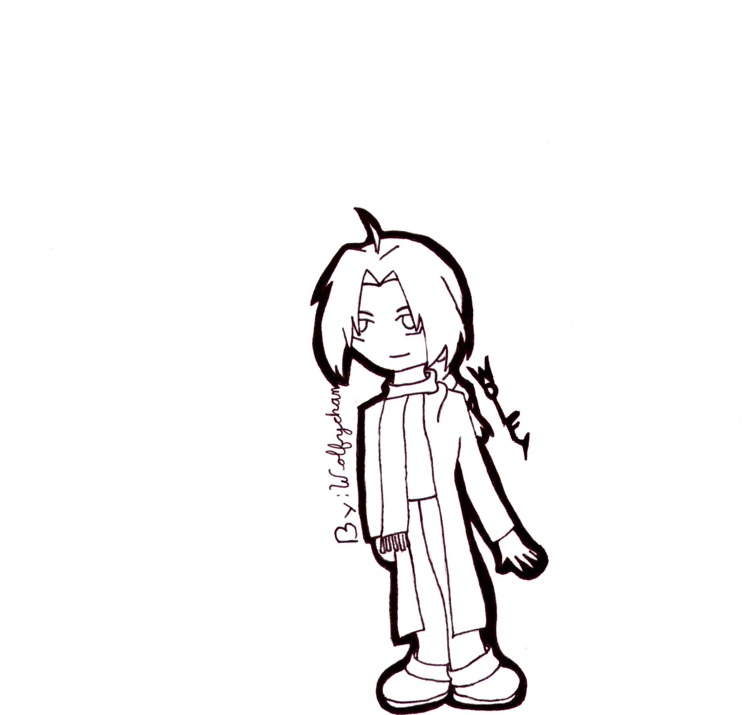 Winter Dashi (my style of chibi uncolored) by Wolfychan