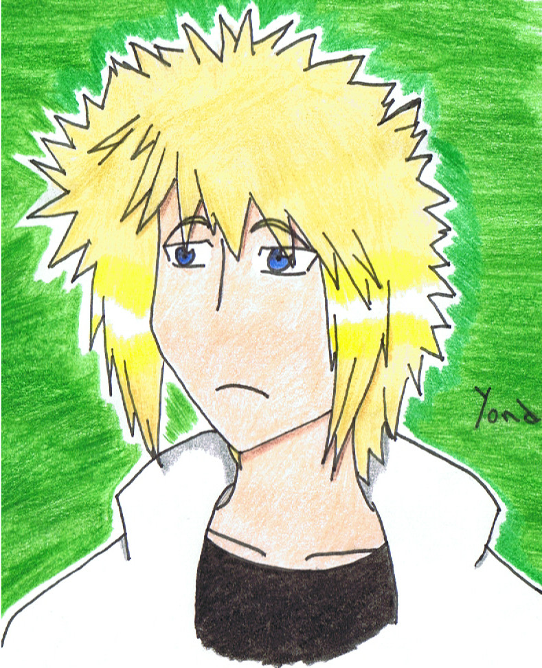 Yondaime with green background by Wolfychan