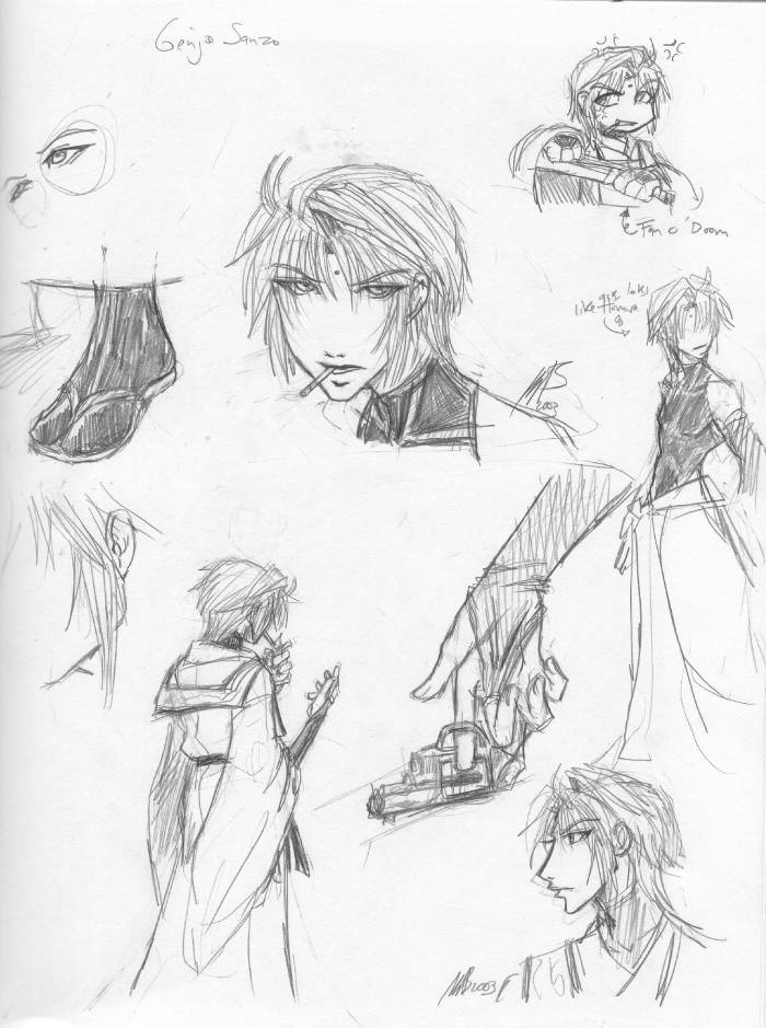 Random Sketches of Genjo Sanzo (Saiyuki) by WynaHIros